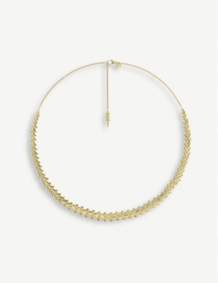 SHAUN LEANE: Serpent Trace yellow gold-plated vermeil sterling silver choker