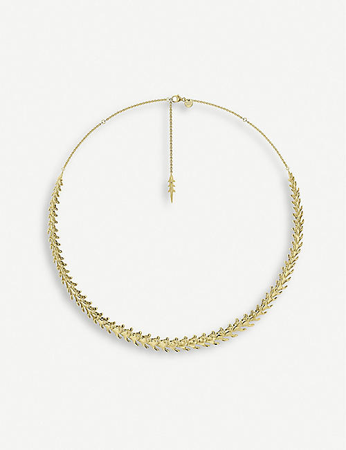 SHAUN LEANE: Serpent Trace yellow gold-plated vermeil sterling silver choker