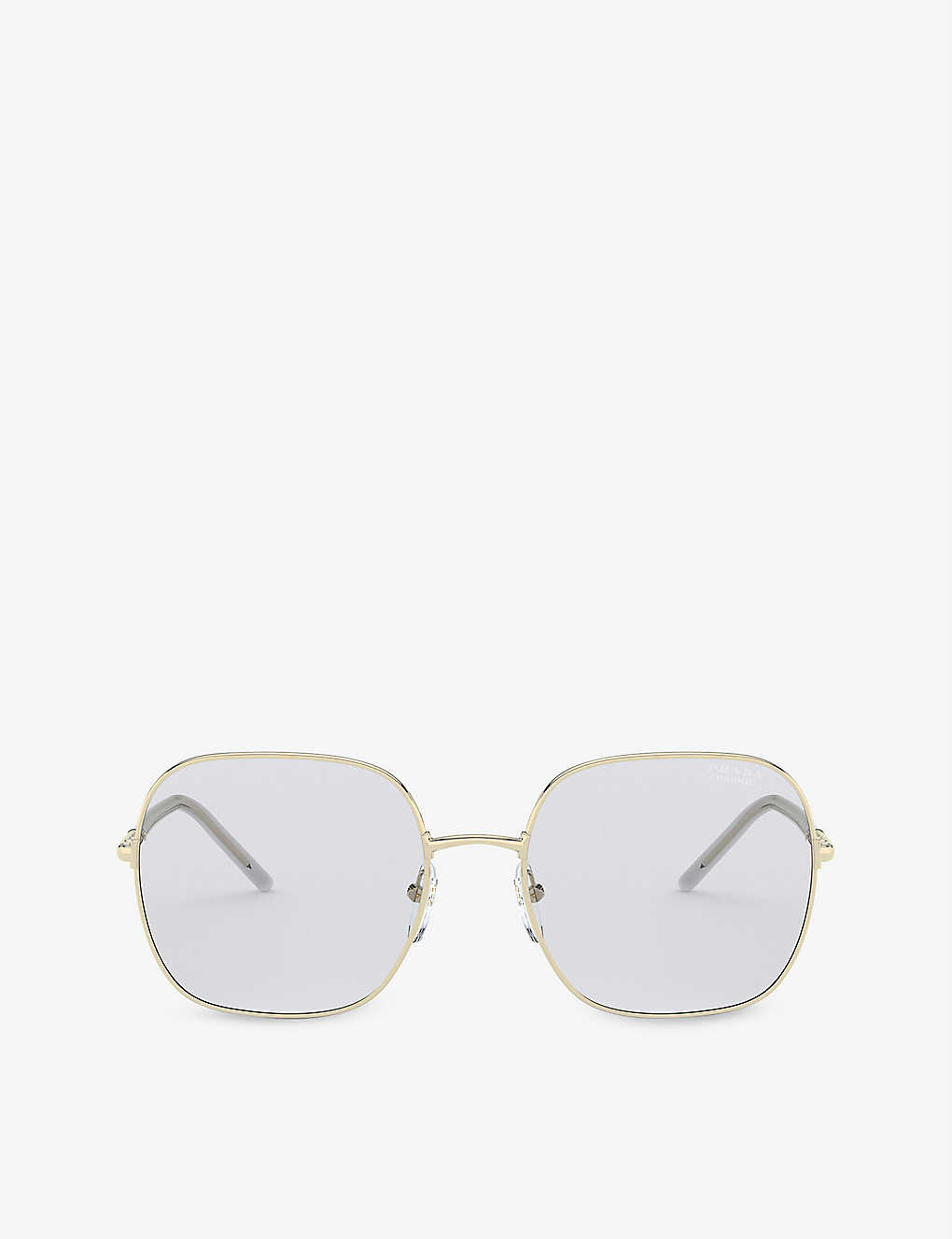 PR 67XS 58 rectangle-frame gold-tone metal sunglasses(9000870)