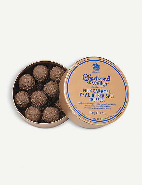 CHARBONNEL ET WALKER: Milk chocolate praline sea salt caramel truffles 100g