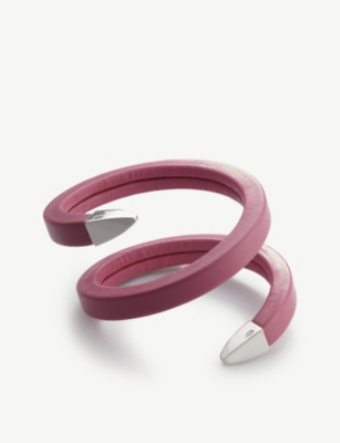 Wrap sterling silver and leather bracelet(8864012)
