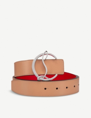 CHRISTIAN LOUBOUTIN: Logo-buckle leather belt
