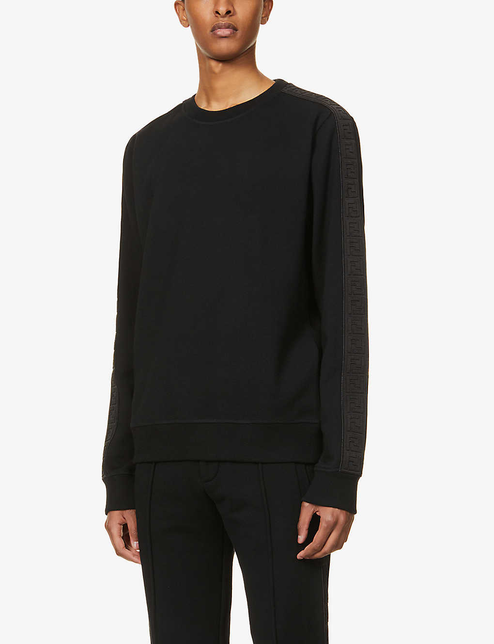 Brand-tape cotton, wool, silk and cashmere-blend sweatshirt(8910312)