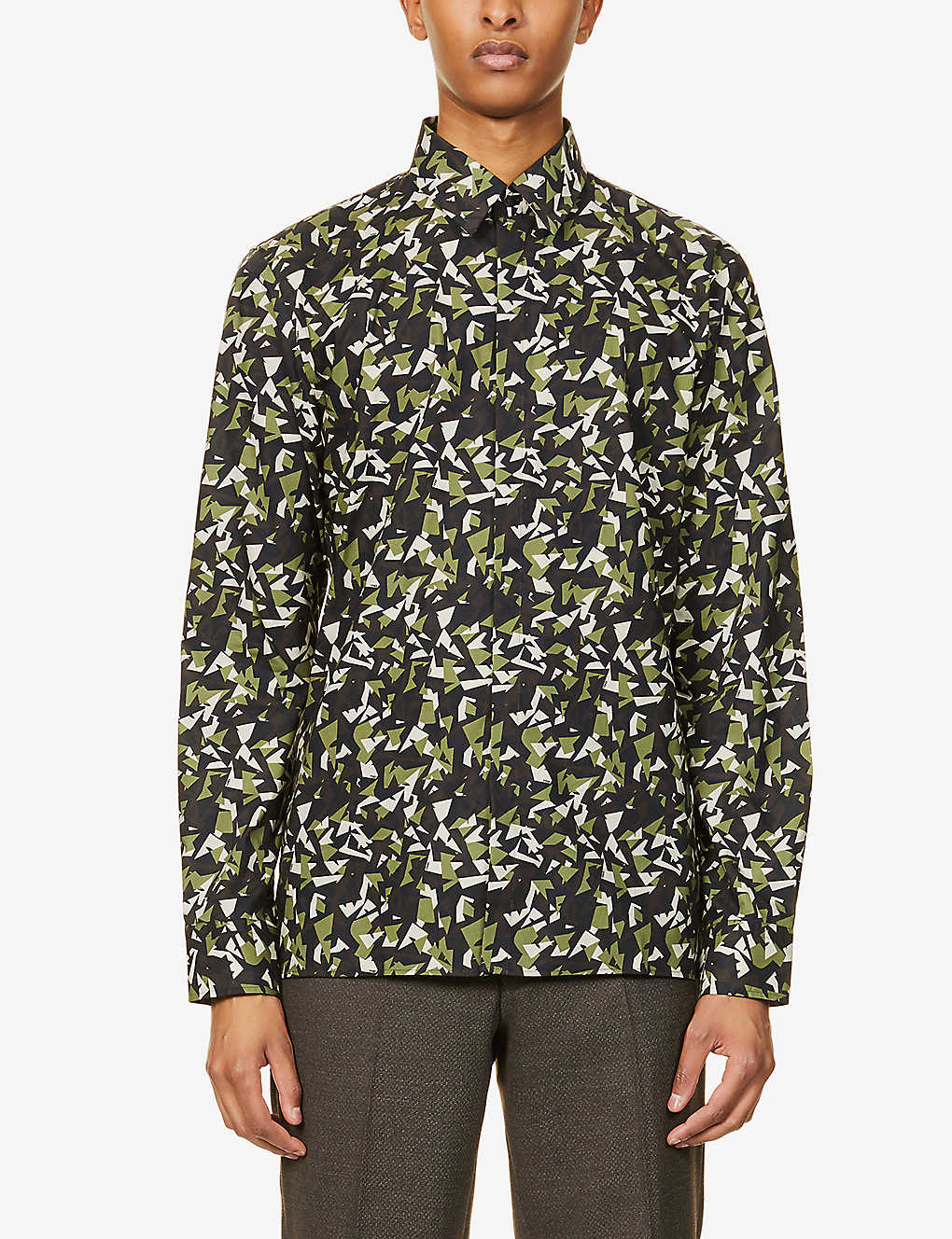 Camouflage-print cotton-poplin shirt(8871178)