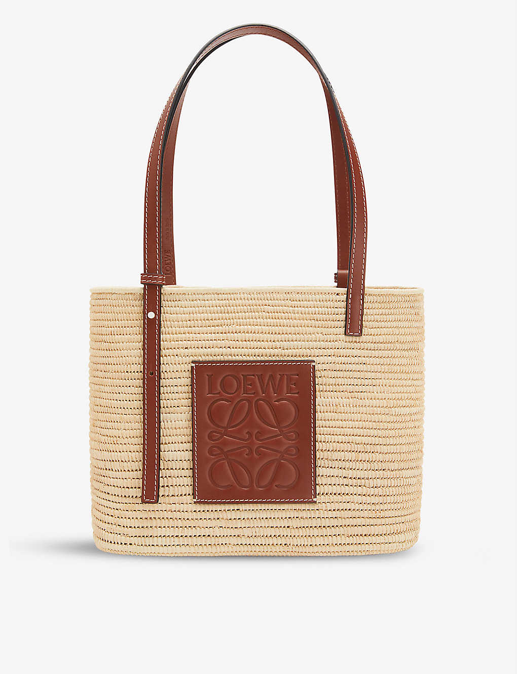 Loewe x Paula’s small square woven reed tote bag(8712114)
