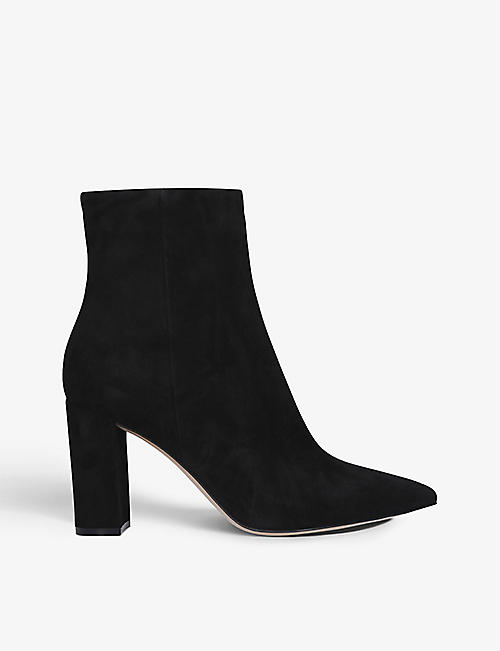 GIANVITO ROSSI: Piper pointed-toe suede ankle boots