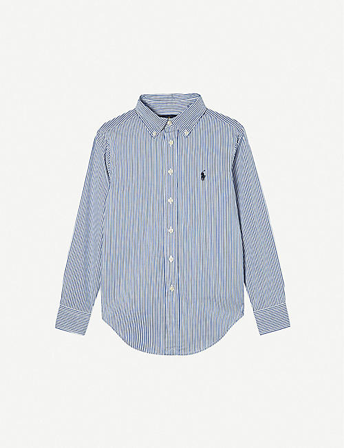 POLO RALPH LAUREN: Boys' logo-embroidered cotton long-sleeve shirt