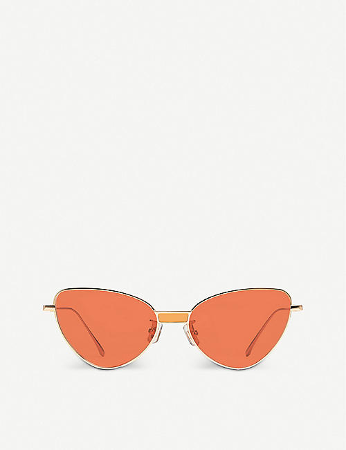 GENTLE MONSTER: Chakra 032(OR) gold-toned metal cat-eye sunglasses