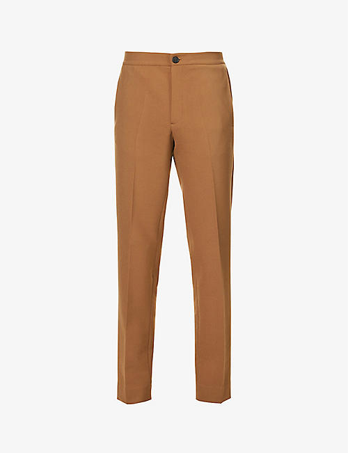 SANDRO: High-rise stretch-jersey trousers
