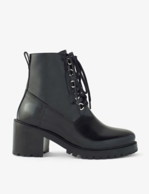 Factory heeled leather ankle boots(8829634)
