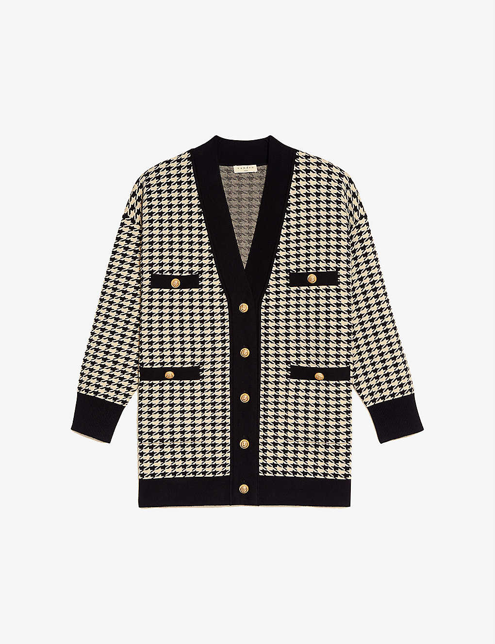 Dane houndstooth knitted cardigan(8865482)