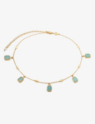 MISSOMA: Lena 18ct yellow gold-vermeil and amazonite choker necklace