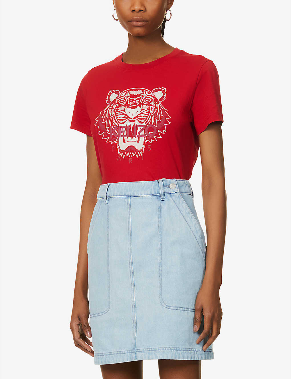 Tiger-print cotton-jersey T-shirt(8760960)