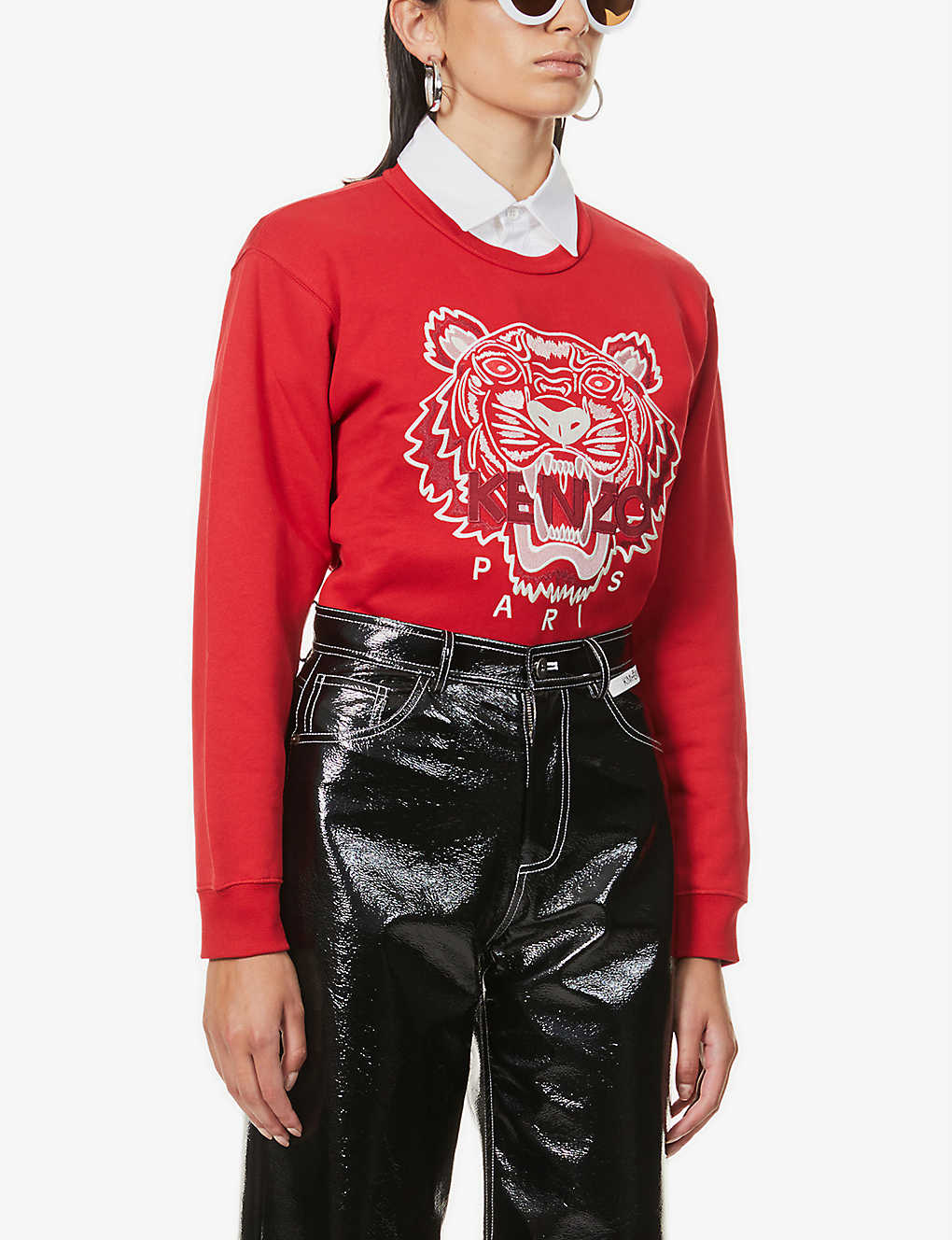 Tiger-print cotton-jersey sweatshirt(8761037)