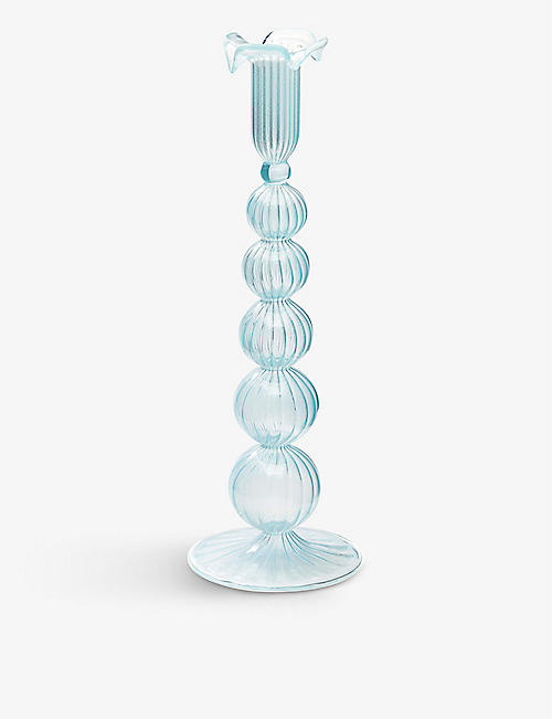 ANNA + NINA: Cloudy glass candle holder 29cm