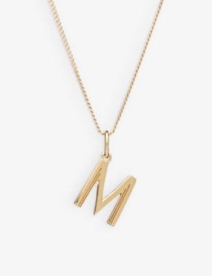 RACHEL JACKSON: Art Deco M Initial yellow gold-plated sterling-silver necklace