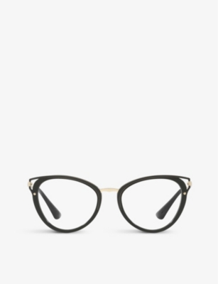 PR53UV Catwalk cat-eye acetate and metal glasses(8896368)