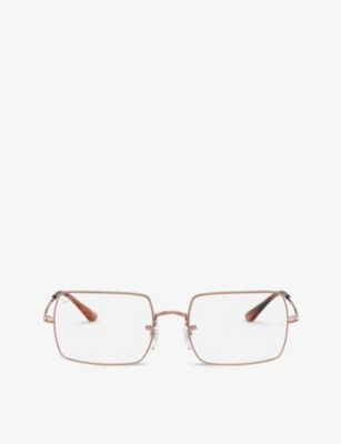 RAY-BAN: RX1969V rectangle-frame metal optical glasses