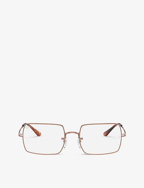RAY-BAN: RX1969V rectangle-frame metal optical glasses