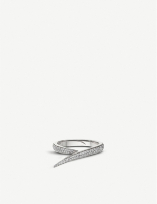 SHAUN LEANE: Interlocking 18ct white-gold and diamond ring