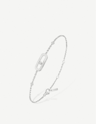 MESSIKA: Move Uno 18ct white-gold and diamond anklet