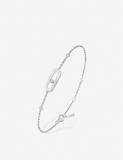 MESSIKA: Move Uno 18ct white-gold and diamond anklet