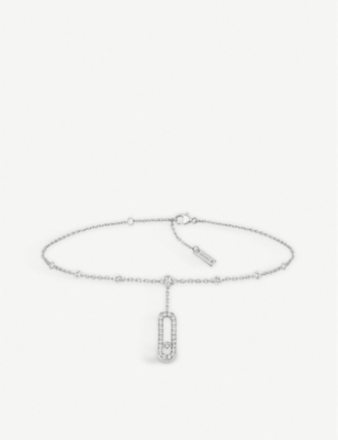 MESSIKA: Move Uno 18ct white-gold and 0.35ct round-cut diamond anklet