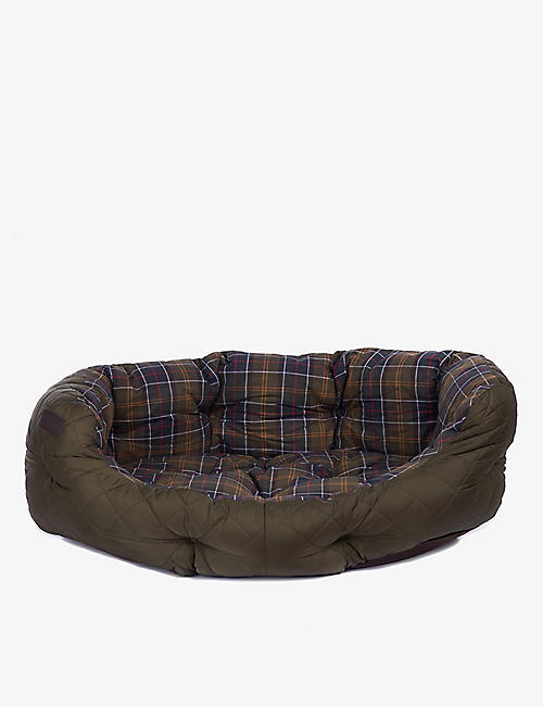 BARBOUR: Quilted checked woven dog bed