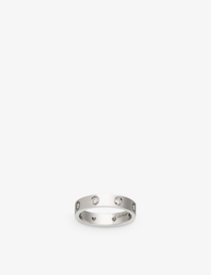 CARTIER: LOVE 18ct white gold and 8 diamonds wedding band