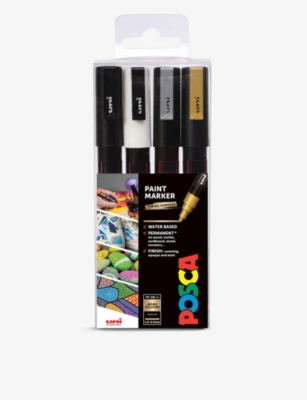 POSCA: PC-3M marker pens: mono tones pack of four