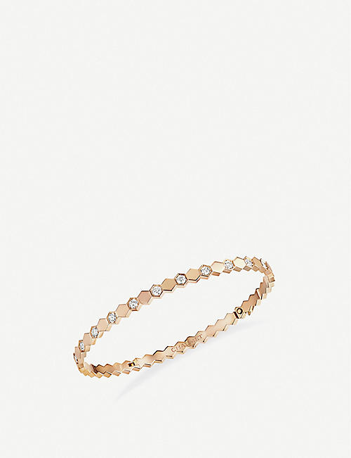 CHAUMET: Bee My Love 18ct rose-gold and 0.938ct brilliant-cut diamond bangle