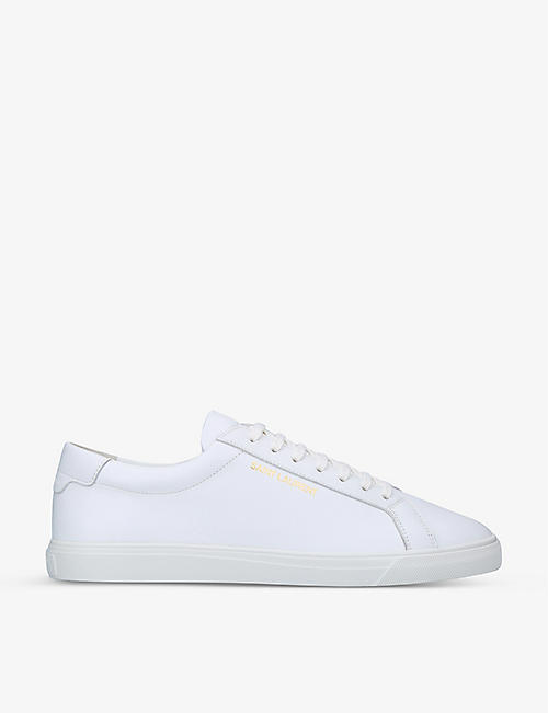 SAINT LAURENT: Andy logo-print leather low-top trainers
