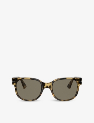 PERSOL: PO3257S 51 tortoiseshell-print acetate square sunglasses