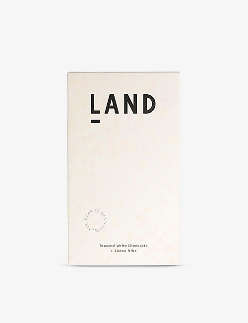 LAND: Land 38% Toasted White Cocoa Nibs chocolate bar 60g