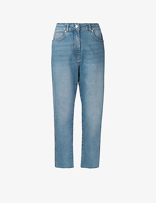 WHISTLES: Slim-fit faded stretch-denim jeans
