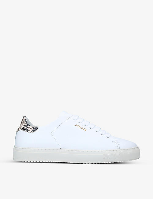 AXEL ARIGATO: Clean 90 snakeskin-embossed panel leather trainers