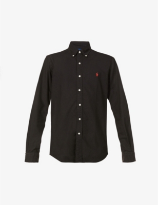 POLO RALPH LAUREN: Long-sleeved garment-dyed custom-fit cotton Oxford shirt