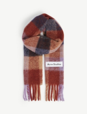 Vally checked wool-blend scarf(8886840)