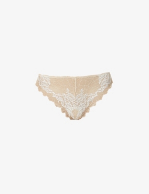 WACOAL: Lace Perfection mid-rise stretch-lace tanga briefs