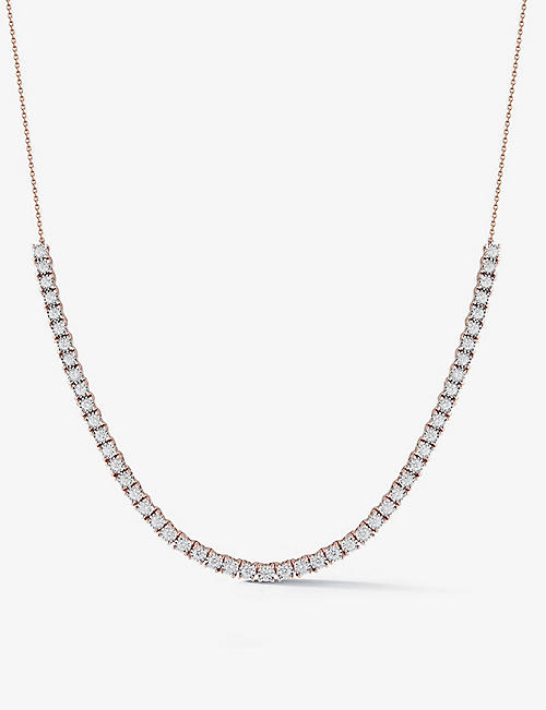 THE ALKEMISTRY: Dana Rebecca Ava Bea Tennis 14ct rose-gold and diamond necklace