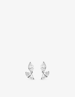 THE ALKEMISTRY: Dana Rebecca Alexa Jordyn Marquise Diamond Drift 14ct white-gold and diamond earrings