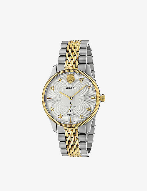 GUCCI: YA126356 G-Timeless yellow gold PVD-plated stainless-steel automatic watch