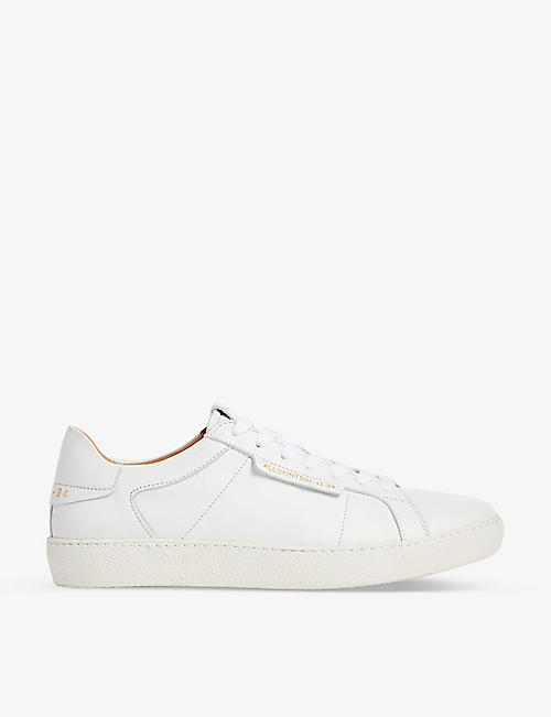 ALLSAINTS: Sheer logo-print low-top leather trainers