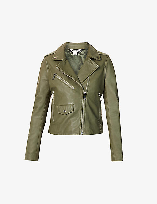 WHISTLES: Agnes zip-through leather biker jacket