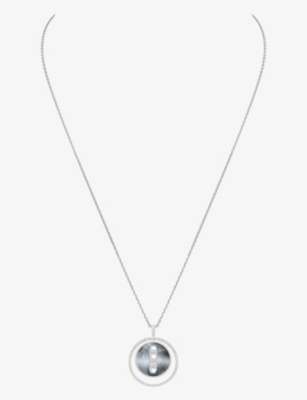 MESSIKA: Lucky Move 18ct white-gold, mother-of-pearl and diamond necklace