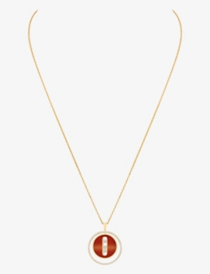 MESSIKA: Lucky Move 18ct yellow-gold, 0.3ct diamond and carnelian necklace