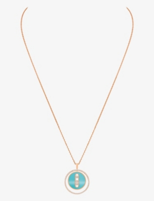 MESSIKA: Lucky Move 18ct rose-gold, 0.3ct diamond and turquoise necklace