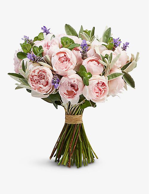 THE REAL FLOWER COMPANY: Simply Peony Pink Roses medium bouquet