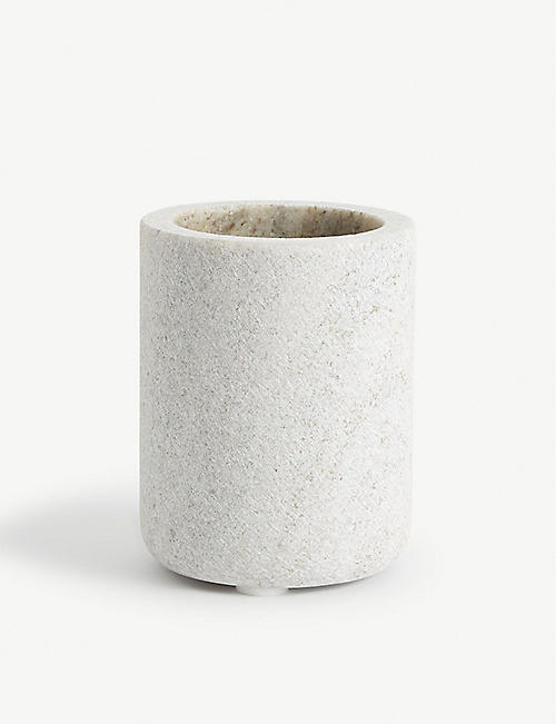 THE WHITE COMPANY: Marble toothbrush holder 10cm x 8cm