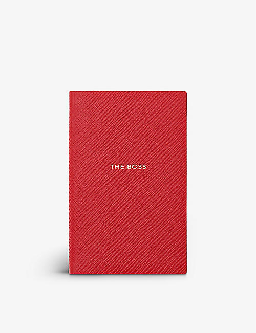 SMYTHSON: Wafer ‘The Boss’ cross-grain leather notebook 10.8cm